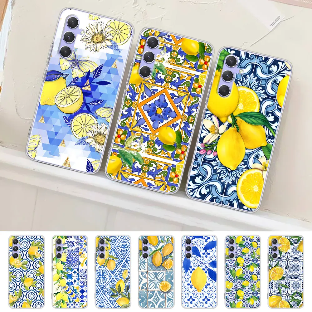 

Mediterranean Lemon Phone Case for Samsung Galaxy A54 A14 A51 A31 A53 A52 A12 A15 A25 A35 A55 A21s A24 A41 A23 TPU Soft Cover