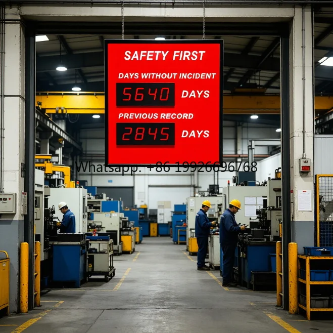 LED Safety Countdown , Wall Mount, High Bright, for Factory, Workshop, Construction Site, Industrial Safety