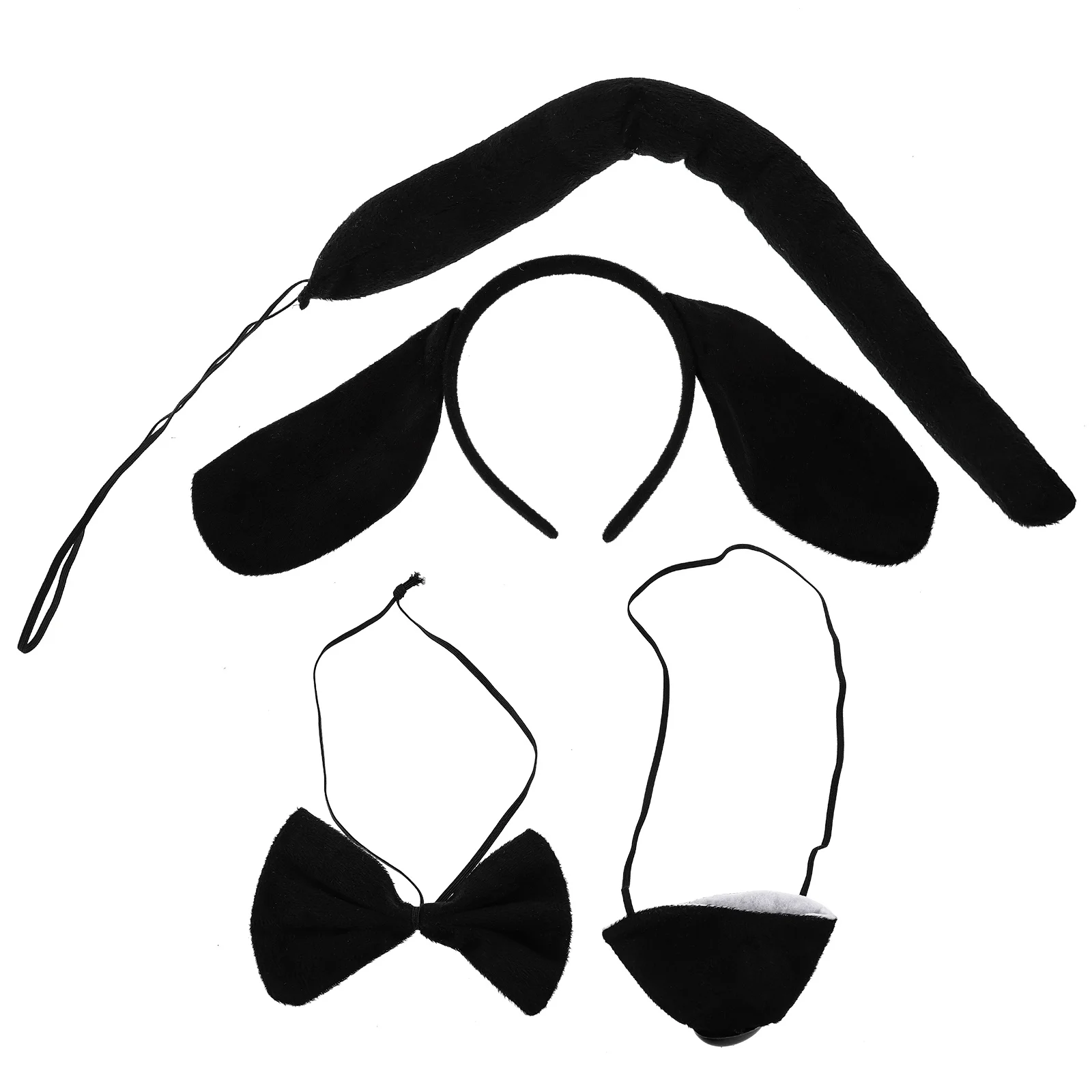 1 Set Fascia per orecchie di cane con coda Papillon per naso finto per bambini Ragazze Festa di animali Accessori per costumi cosplay di Halloween Orecchio di cucciolo