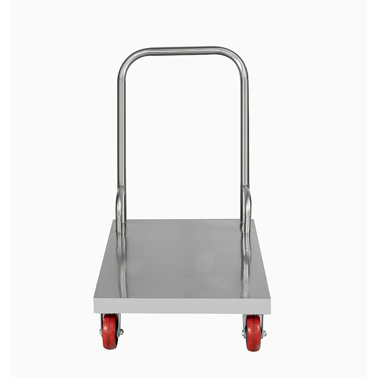 Ruitai stainless steel flat trolley bracket folding silent  four-wheel trailer trolley