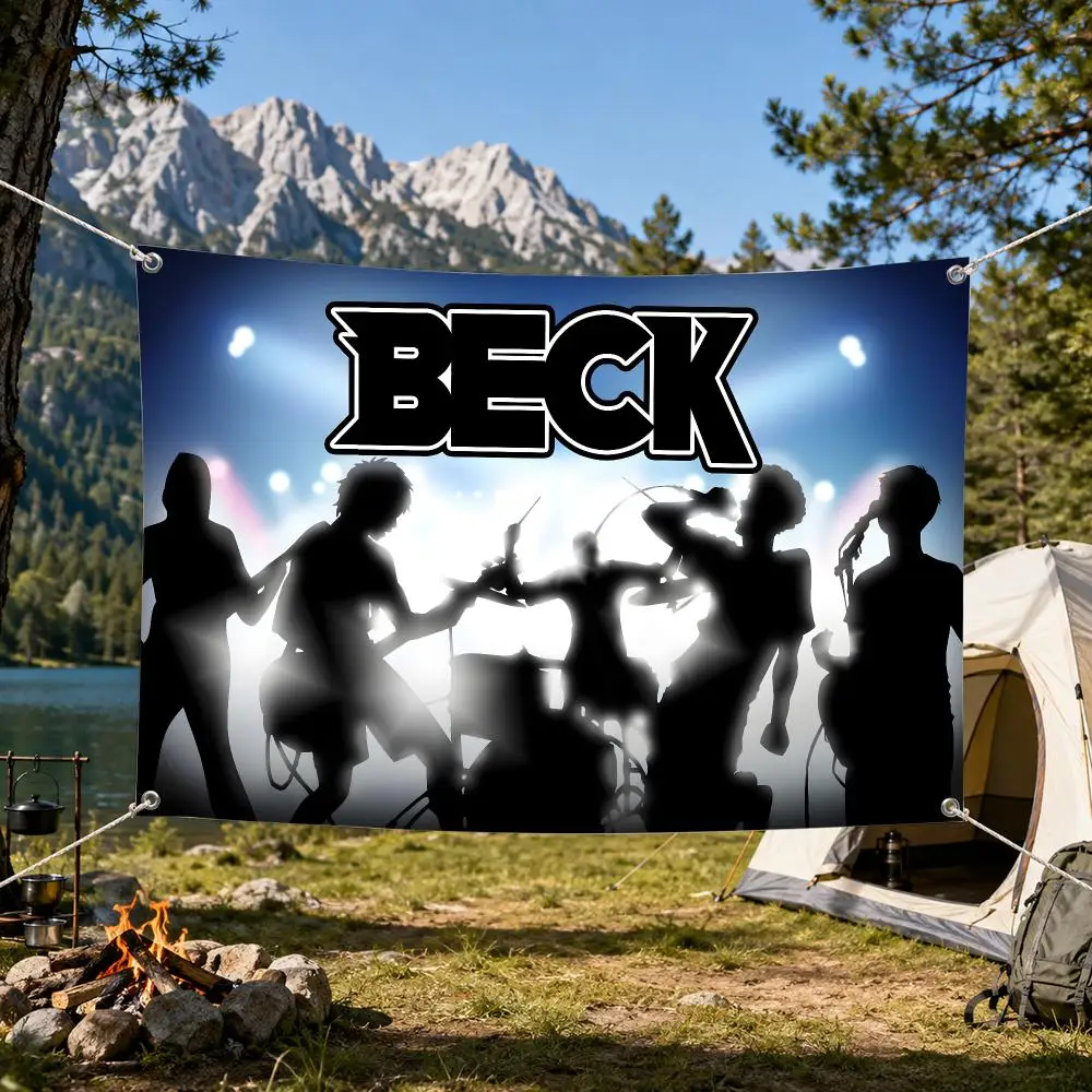 B-Beck Mongolian Chop Squad Anime Flags Aesthetic Wall Tapestry Printed Wall Hanging Living Room Party Outdoor Decor