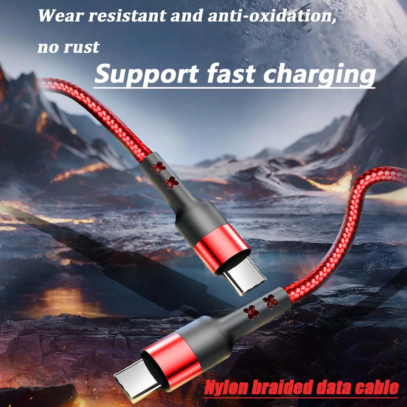 

100W C-C100cm braided charging cable suitable for Apple, Huawei, Xiaomi, and others, suitable for home and office use