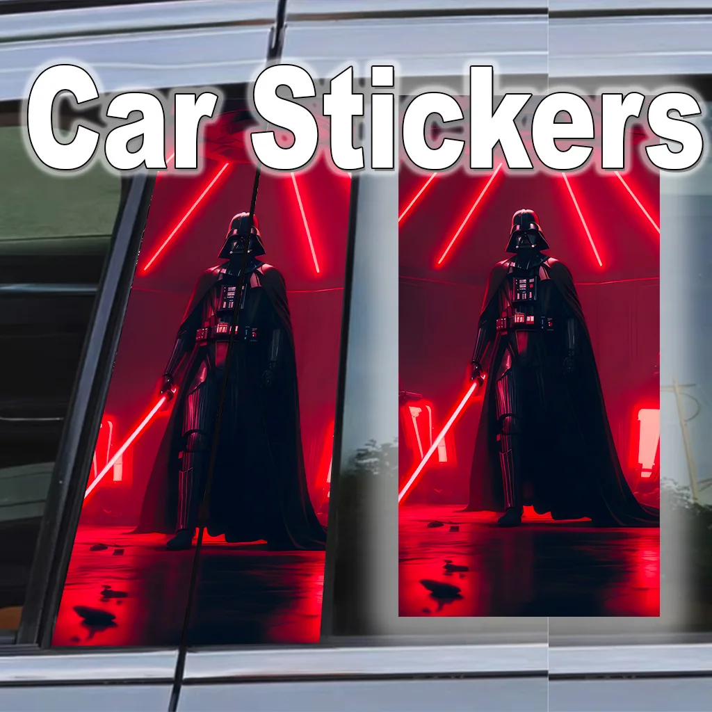 Pegatina de Pilar B de coche de Star Wars, accesorio JDM, impermeable, póster autoadhesivo de Luke Skywalker, resistente a los arañazos, Darth Vader