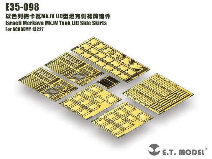 

ET Model 1/35 E35-098 Israel Merkava Mk.IV Tank LIC Side Skirts Detail Up part