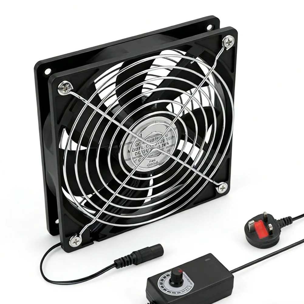 For Gaming Setup 12*12cm Adjustable Case Fan Adjustable Computer Fan Motor Controller Fire-resistant PBT Adjustable Speed 3V-12V