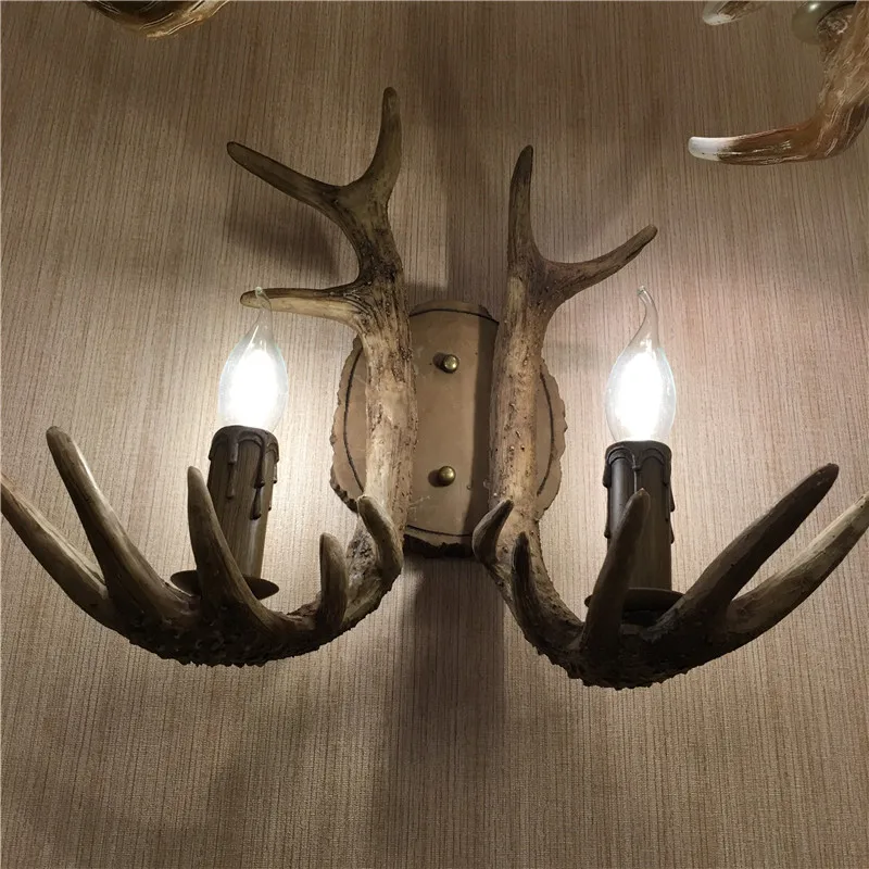 ULANI Retro Antlers Led Corridor Wall Light Creative Bedside Sconce Lamp Decor For Home Living Room