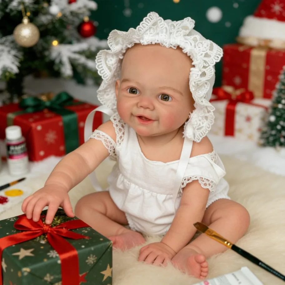 

13 Inch Silicone Vivienne Handmade Soft Touch Baby Reborn Baby Doll Girl For Birthday Gifts