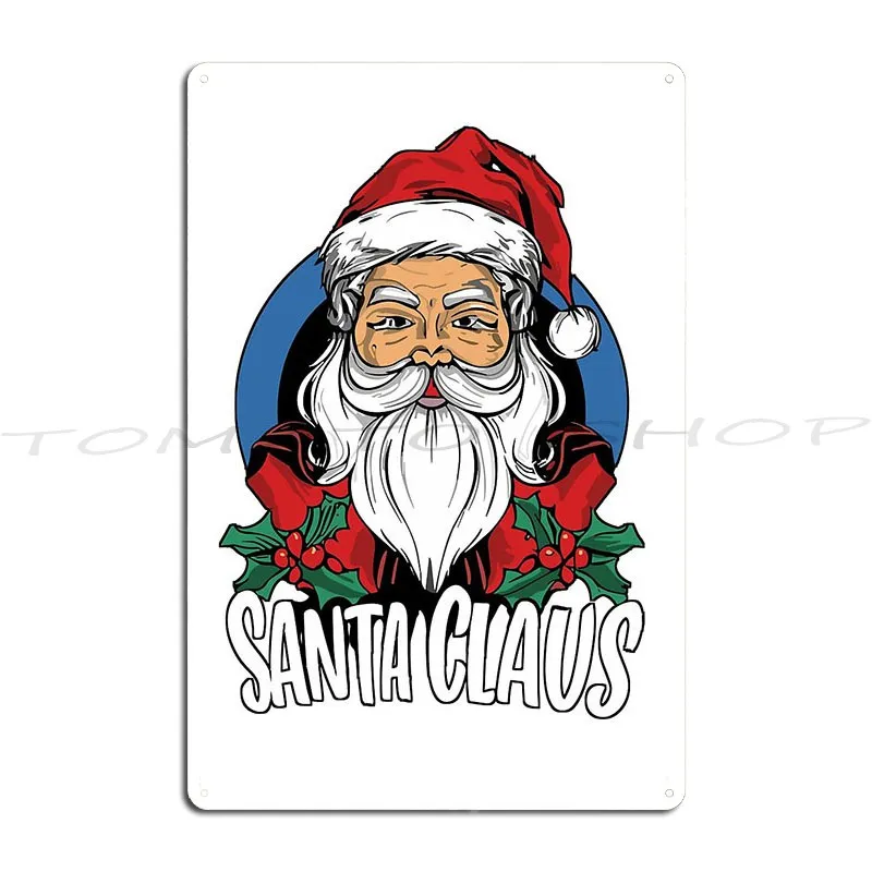 Santa On Water-Skis Pontoon Metal Plaque Poster Garage Pub Plates Printing Party Plates Personalized  Tin Sign Poster