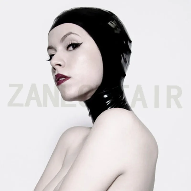 

Новый дизайн, унисекс, женский и мужской латекс ручной работы, открытые капюшоны на все лицо, маска с молнией сзади, индивидуальный размер, цвет