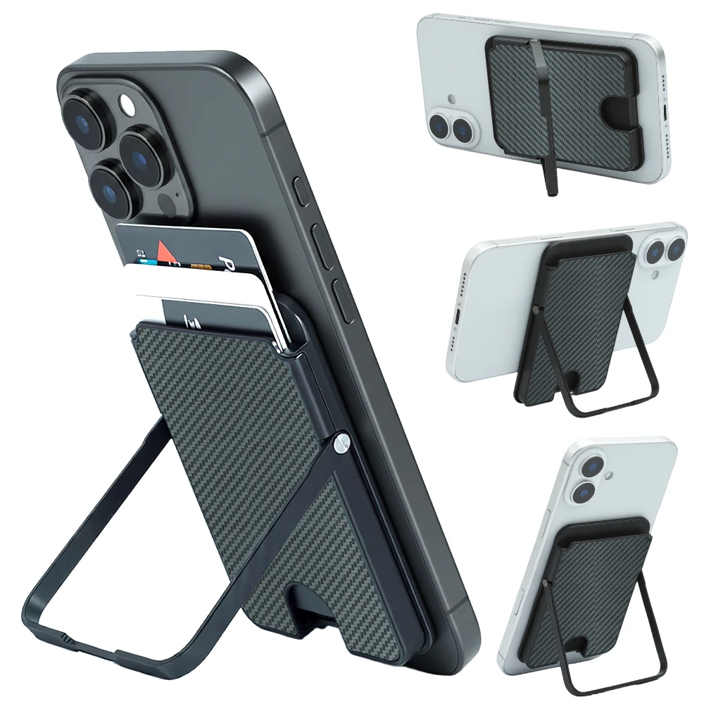 Portefeuille magnétique Cingrow pour cartes d'identité avec support MagSafe pour iPhone séries 17, 16, 15, 14, 13, 12 – Porte-cartes RFID