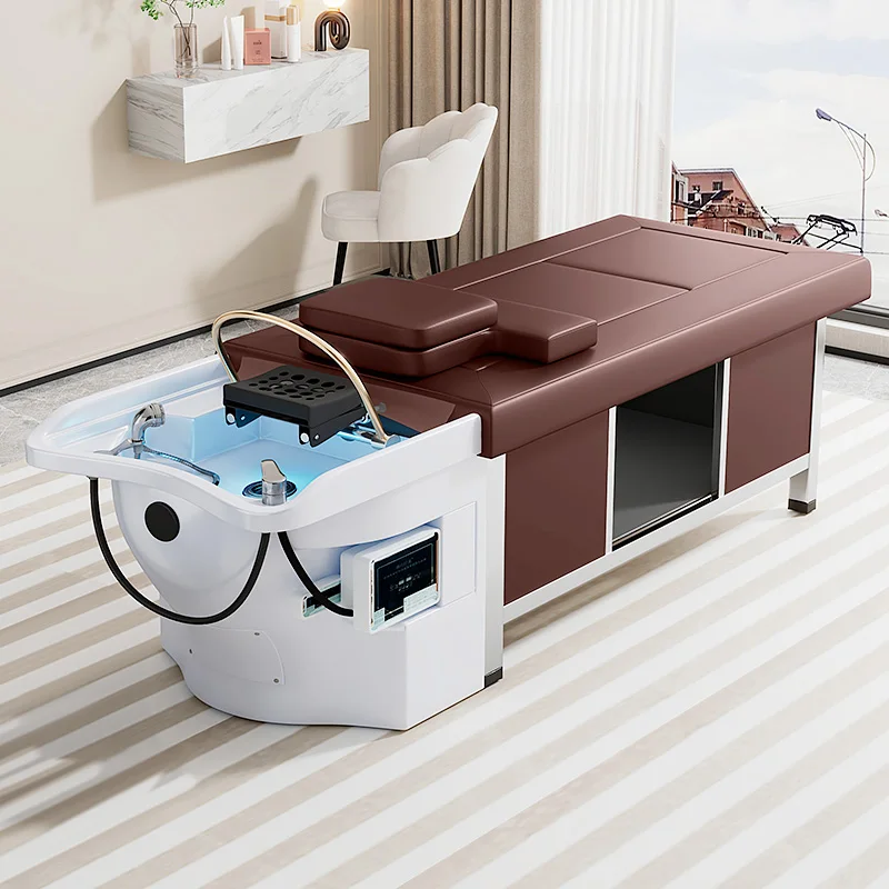 

Customized High-end Thai Head Therapy Water Circulation Fumigation Smokeless Moxibustion Shampoo Bed Hair Salon