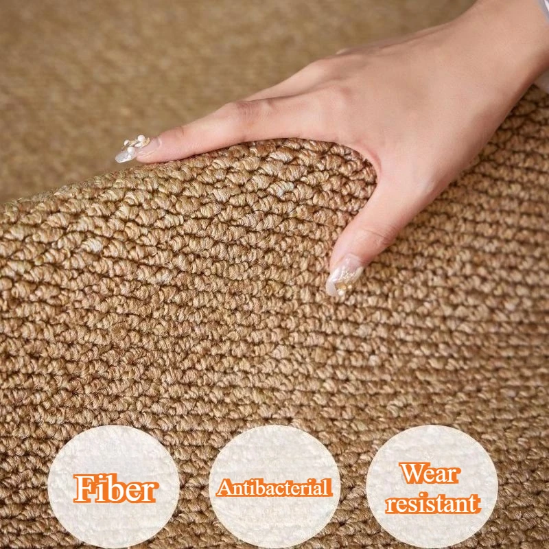 Faux Sisal Living Room Rug Dustproof Easy Cleaning Large Area Decoration Carpet Camel Color Office Full Coverage Floor Mats Soft