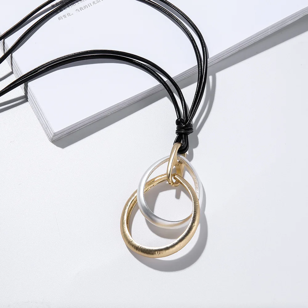 jewelry popular necklace European and American simple pendant cold wind fashion water drop women's alloy swe