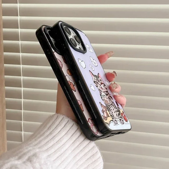 2.0 etui na telefon dla IPhone 11 12 13 14 15 Pro Max etui MagSafe akryl pomarańczowy Grey Cat etui na IPhone 15 Pro Max