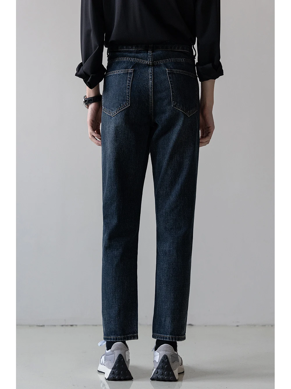 Casual Slim Fit Straight Leg Jeans Men's Spring Autumn New Style Korean Version Light Maturity Trendy mid Waist Cotton Denim