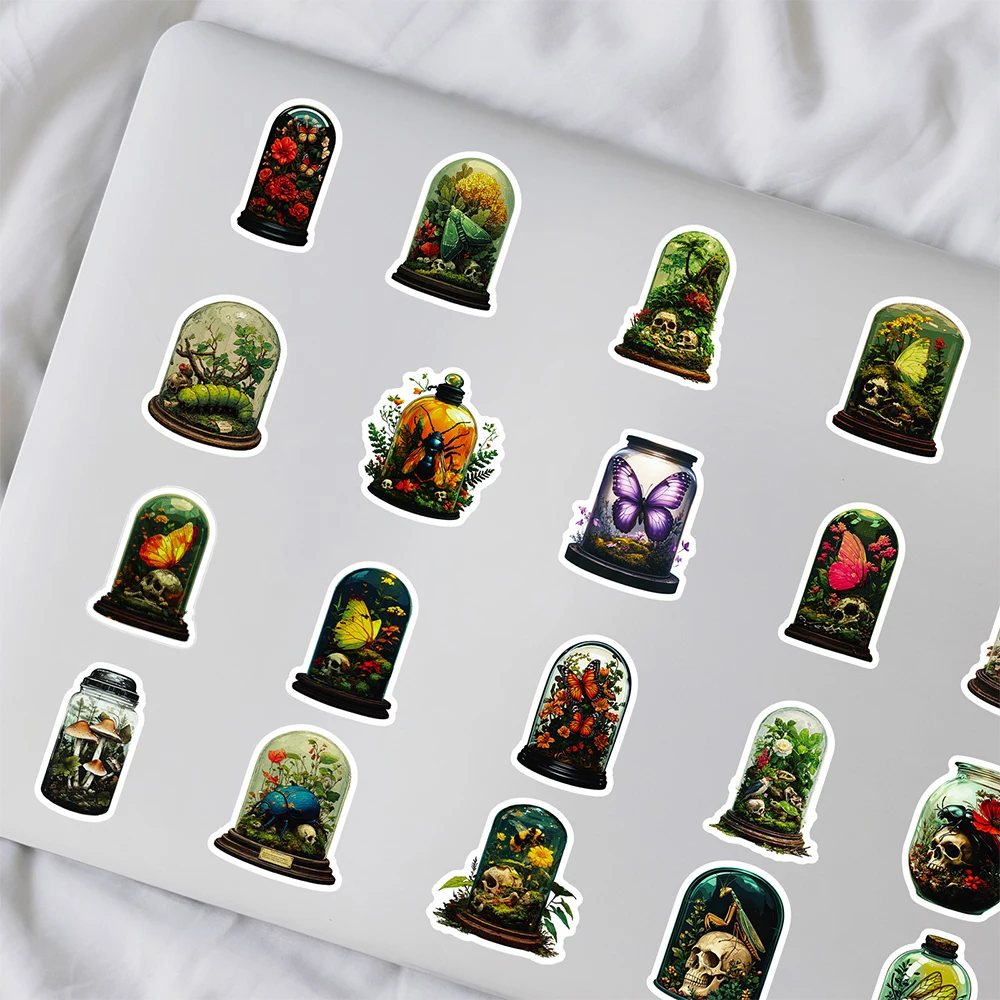 10/30/50 Uds. Retre Animal planta botella pegatinas del mundo calavera gótica pegatina de dibujos animados DIY portátil teléfono guitarra bicicleta calcomanías geniales Juguetes