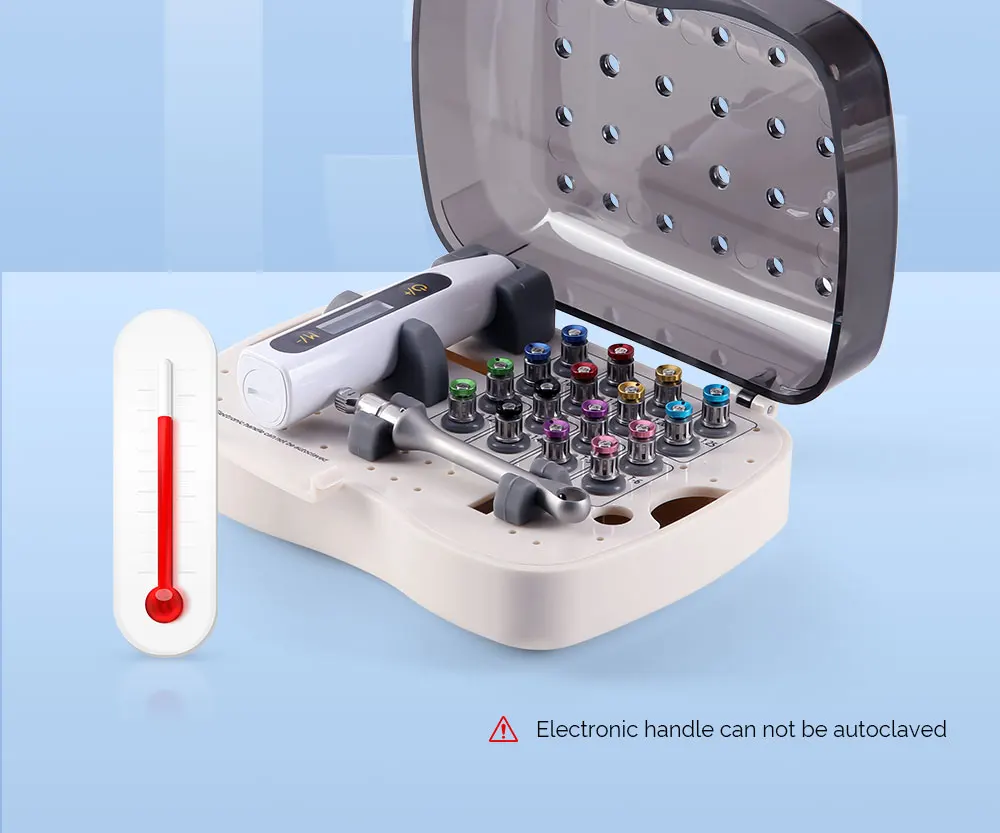AZDENT Dental Implantat Drehmoment Schraubendreher Schraubenschlüssel Bunte Elektronische Drehmoment Universal Werkzeuge 16 stücke Treiber Kit Box Autoklavierbar – Detail 3