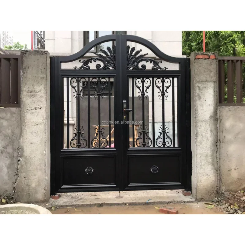 custom.Customized Outdoor Aluminium Sliding Gate New Design Gate Yard Fence 3D Modelling Available