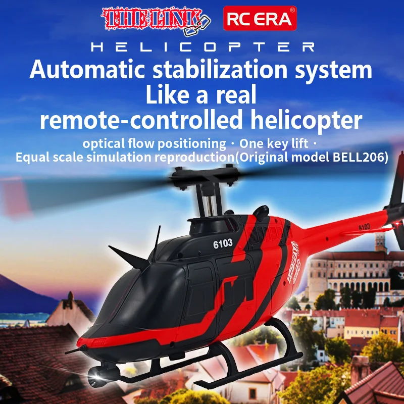 Coolbank RC ERA C138 1/33 6CH RC Helicopter Crash Resistant Electric Simulation BELL 206 helicopter 6axis Gyro Children's Toys