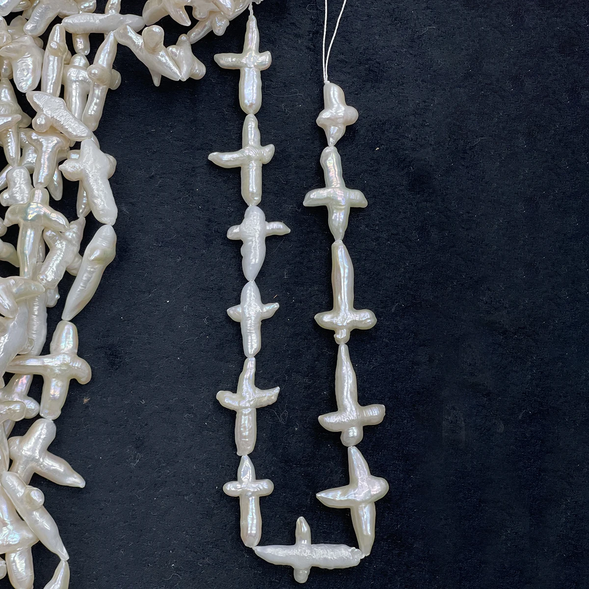 15x20mm-24x35mm Natural Freshwater Pearl Baroque Cross Isolate Bead Jewelry Making DIY Necklace Bracelet Accessories Wholesale