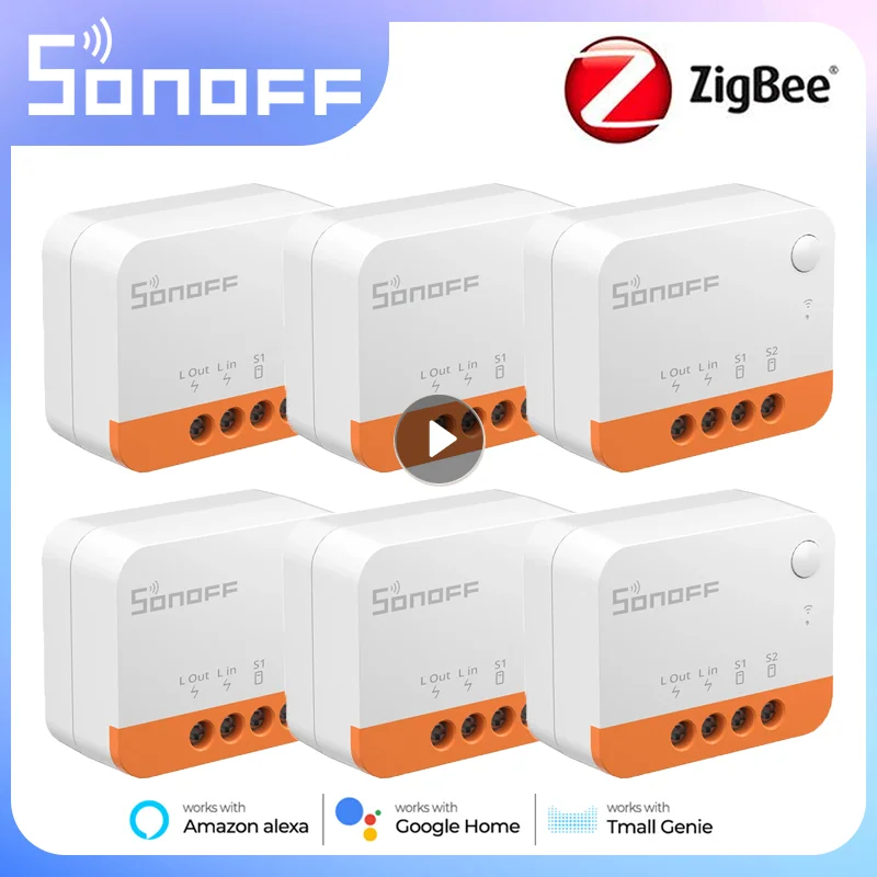 

SONOFF MINIR4 Zigbee Smart Switch 2 Way Control Mini Extreme Smart Home Relay Support R5 S-MATE Voice Alexa Alice Google Home