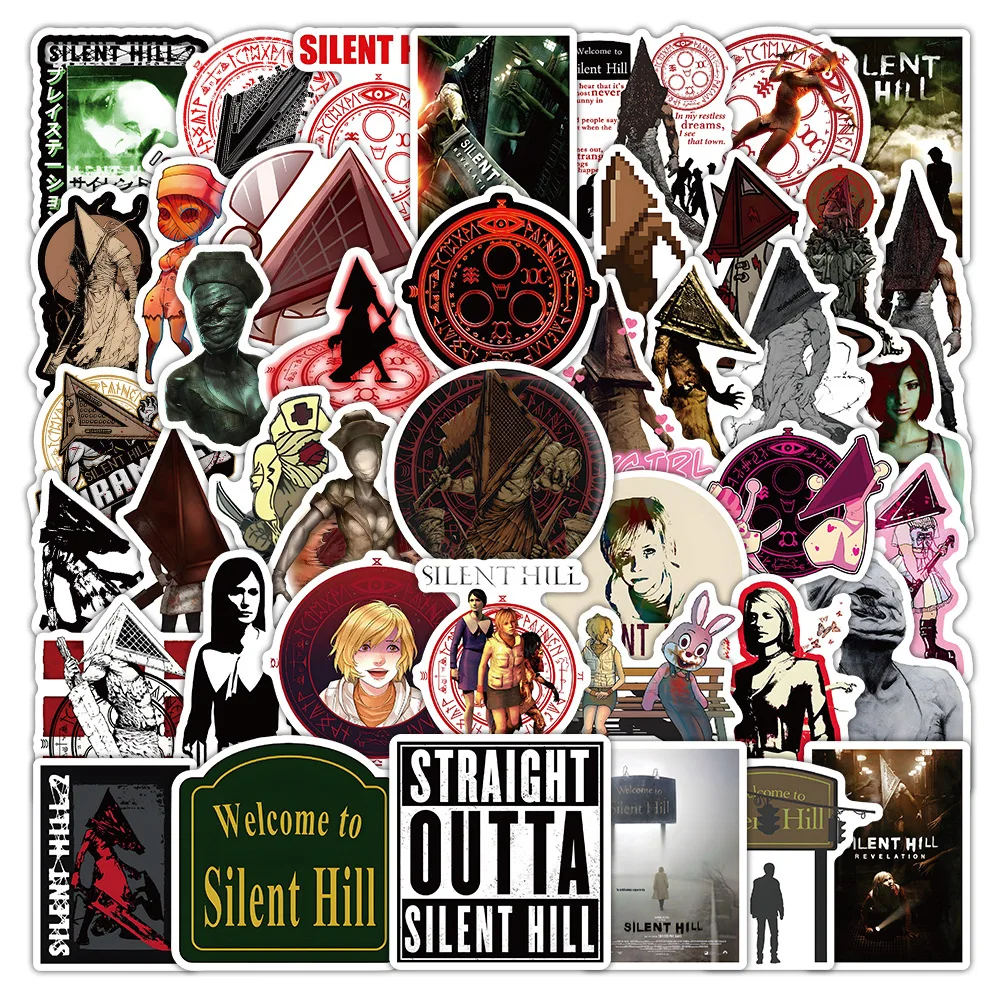 50 pçs silent hill filme de terror personalizado criativo adesivos decorativos geladeira skate caixa lápis diy adesivos