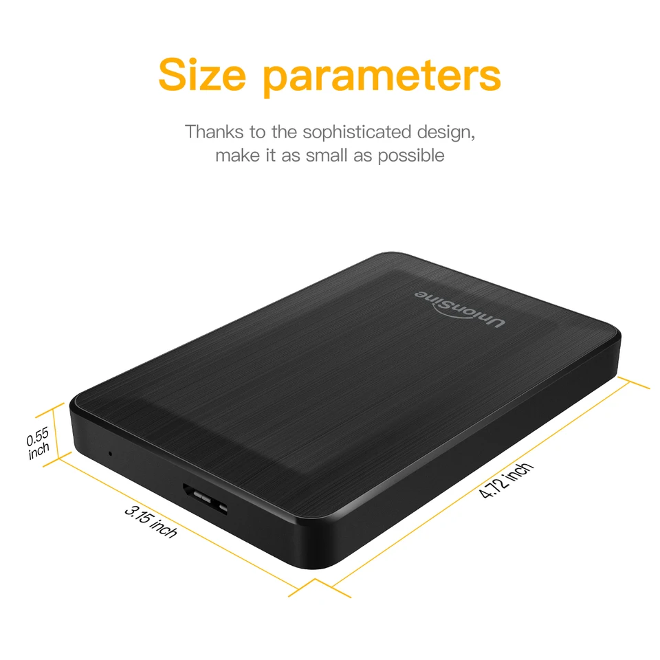 UnionSine 2.5インチ外付けHDD 2TB USB3.0