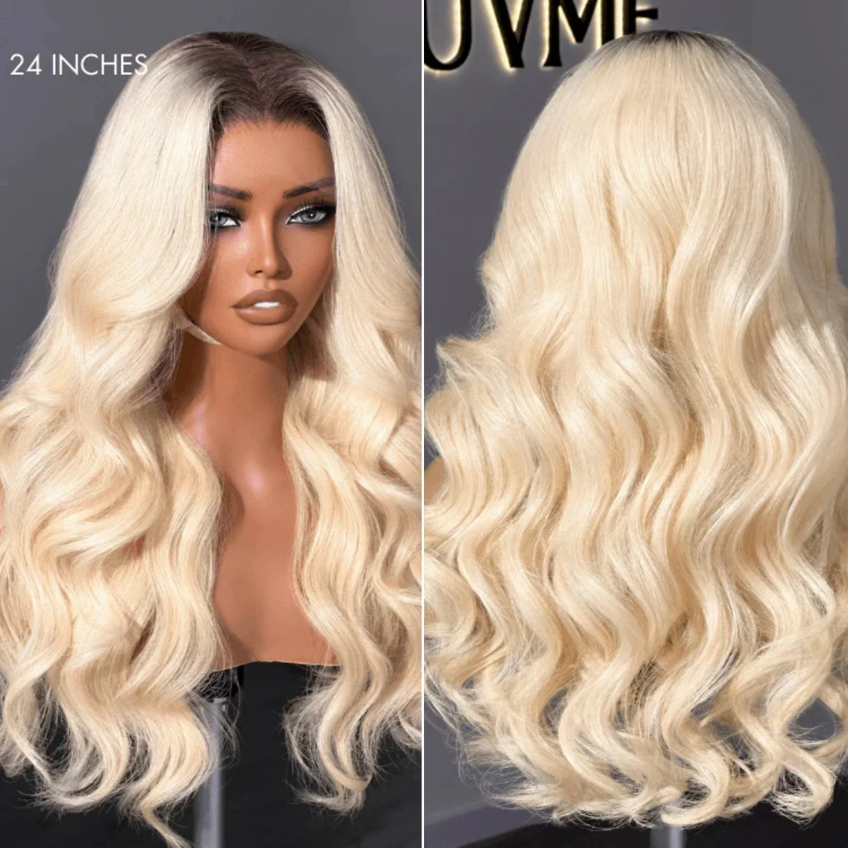 

Diversified Loose Wave Synthetic Lace Top Wigs For Women Ombre Light Blonde HD Transparent Lace Wigs High Temperature Silk