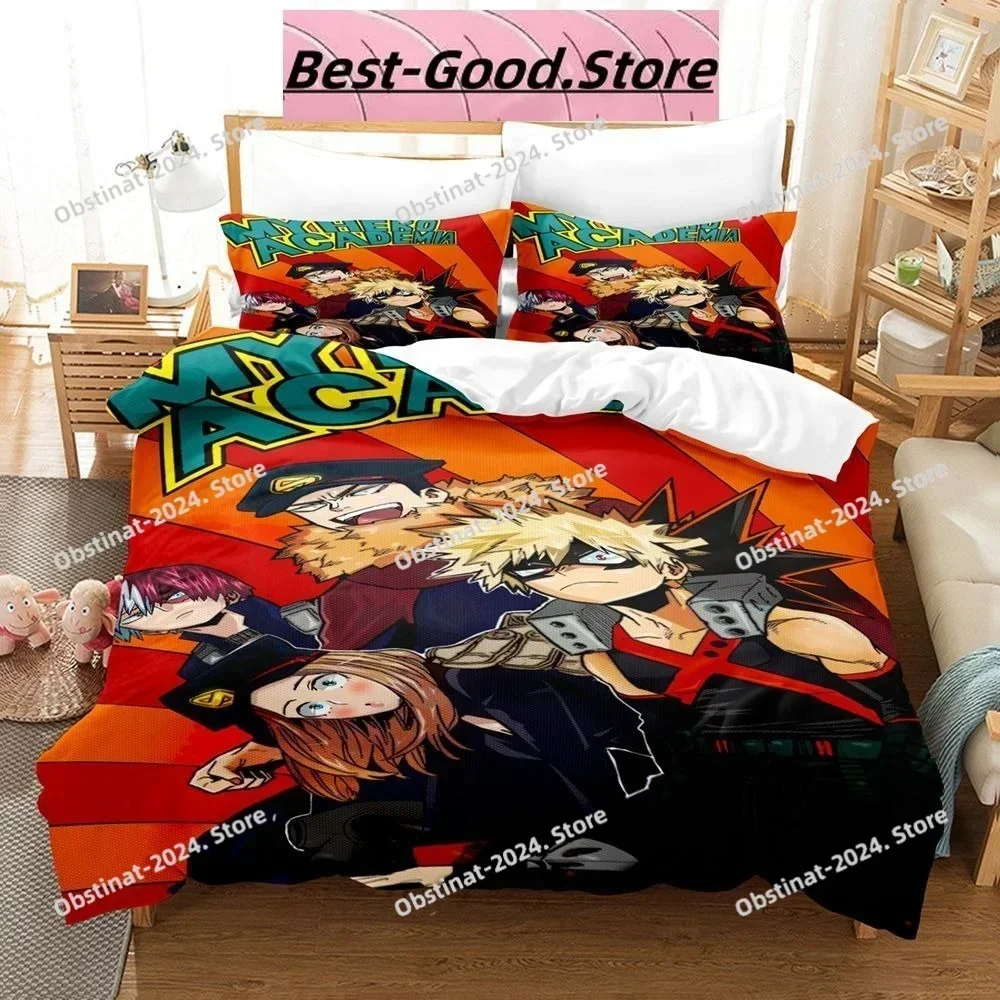 3D Fashion My Hero Academia Anime Bedding Set Print single Comforter Quilt Duvet Cover Pillow Case 3 Pieces Sets Kids Adult Size