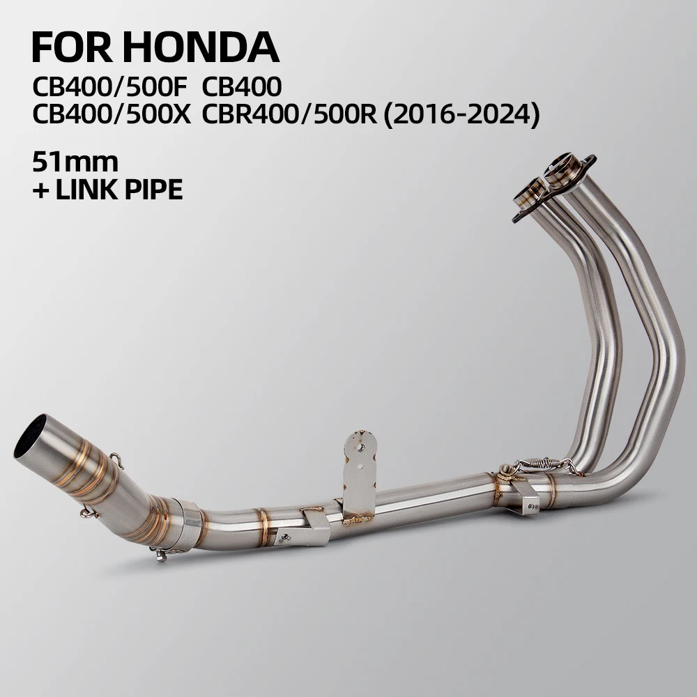 For Honda CBR500 CBR500R CB500F CB500X NX500 CBR400 CBR400R CB400F CB400X NX400 2016-2026 Motorcycle Exhaust Manifold Front Link