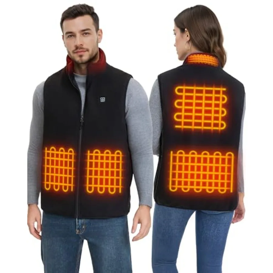 

Heated Vest for Men Women with 16000mAh Battery Pack Lightweight Soft Fleece Electric Heated Vests for Cycling