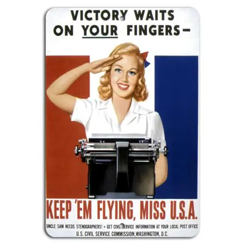 Victory is at Your Fingertips: Keep ;Em Flying!-Aluminum-tin sign