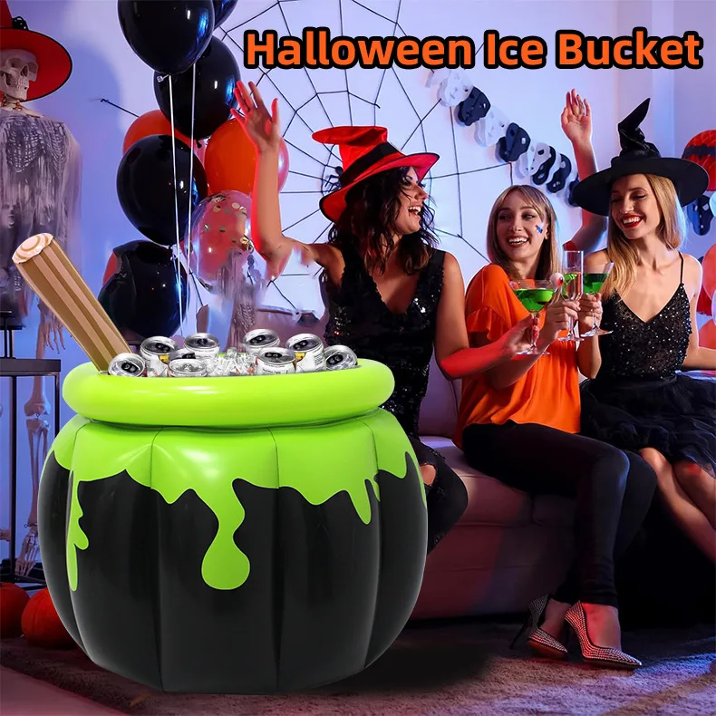 Halloween aufblasbarer Eiskübel Hexenkessel Getränkekühler multifunktionaler Süßigkeitenbehälter Pool Party Geburtstagsdekoration – Detail 1