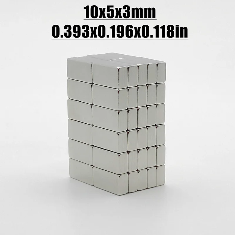 20/50/100/200/1000pcs 10x5x3 mm Cuboid Block Magnets N35 10mmX5mm Neodymium Magnet 10x5x3mm Permanent NdFeB Strong Magnet 10*5*3