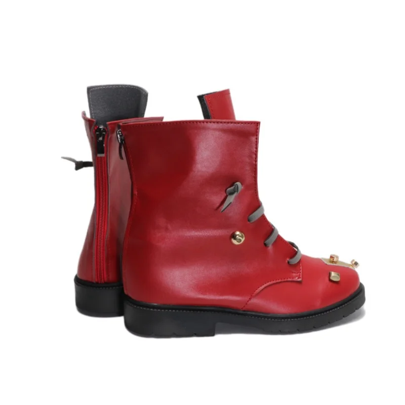 LOL Arcane2 Vi LOL Buty do Cosplayu Gra Halloween Karnawał Czerwone Buty ze Skóry PU Wykonane na Zamówienie