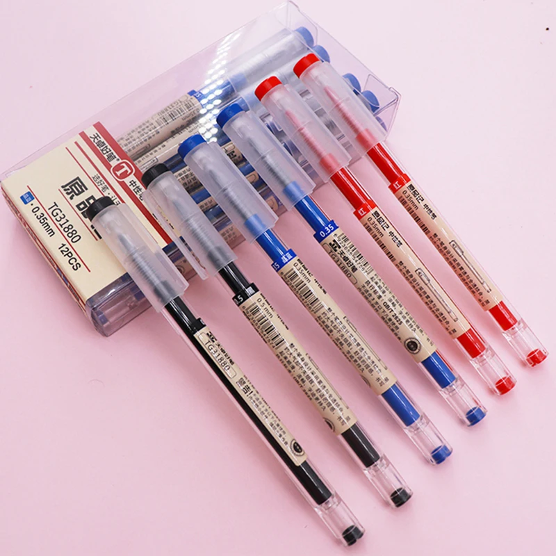 0.35mm Gel Set Pens Red/Black/Blue Ink Refills Rod Japanese Pen For Handle School Office Writing Supplies Stationery image 4