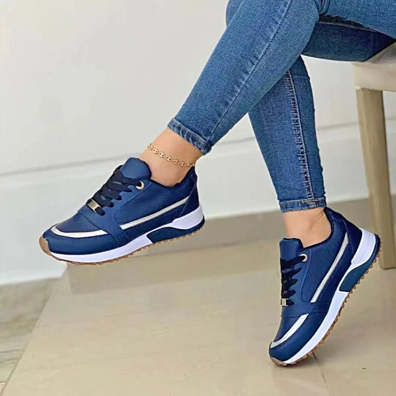 2023 Autumn and Winter New Large Size Sneakers Women European and American Fashion Mixed Colors Casual Shoes for Women Zapatos