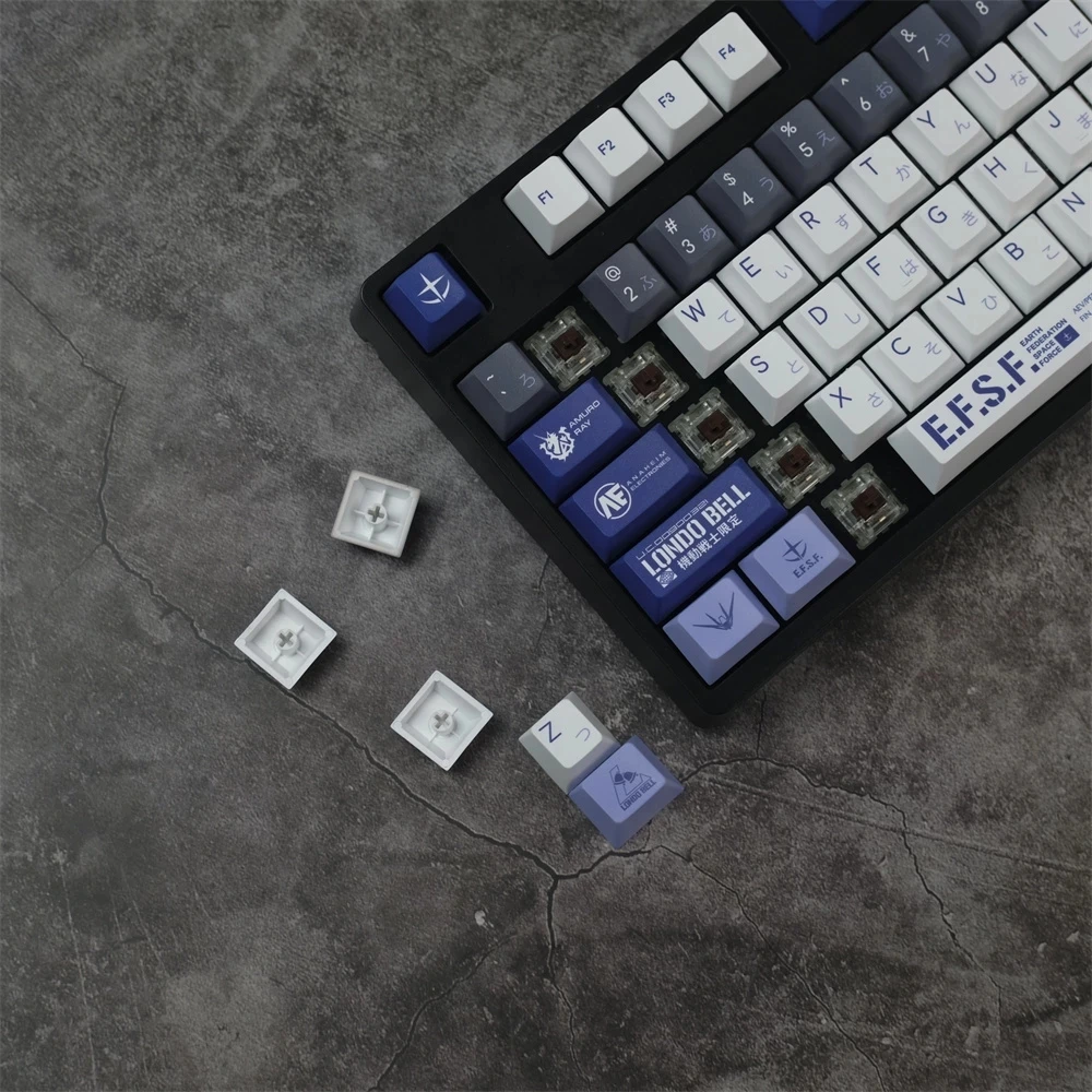 Imagem -04 - Keycaps Ppt 136 Teclas Anime Gundam Cereja Tintura-sublimação Personalize Keycap para Teclado Mecânico Gk61 com Barra de Espaço 3u 7u