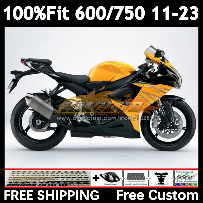 Body For SUZUKI GSXR 600 750 2011 2012 2013 2014 2015 2016 yellow stock 16No.55 K11 GSXR600 GSXR750 11 12 13 14 15 16 17 Fairing