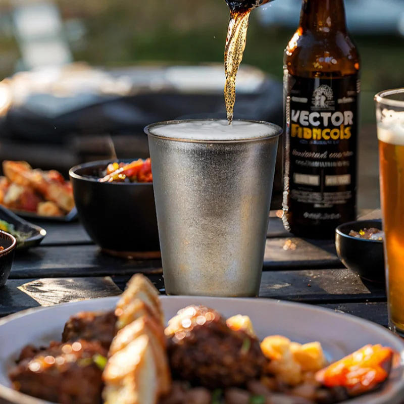 Pure titanium single-layer beer mug, 350ml, daily drinking coffee juice drink cup