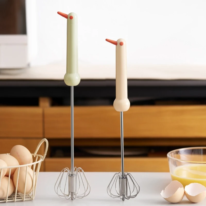 Household Semi-automatic Egg Beater Stainless Steel Whipped Cream Manual Beating Egg Mixer Food Grade Baking Tool