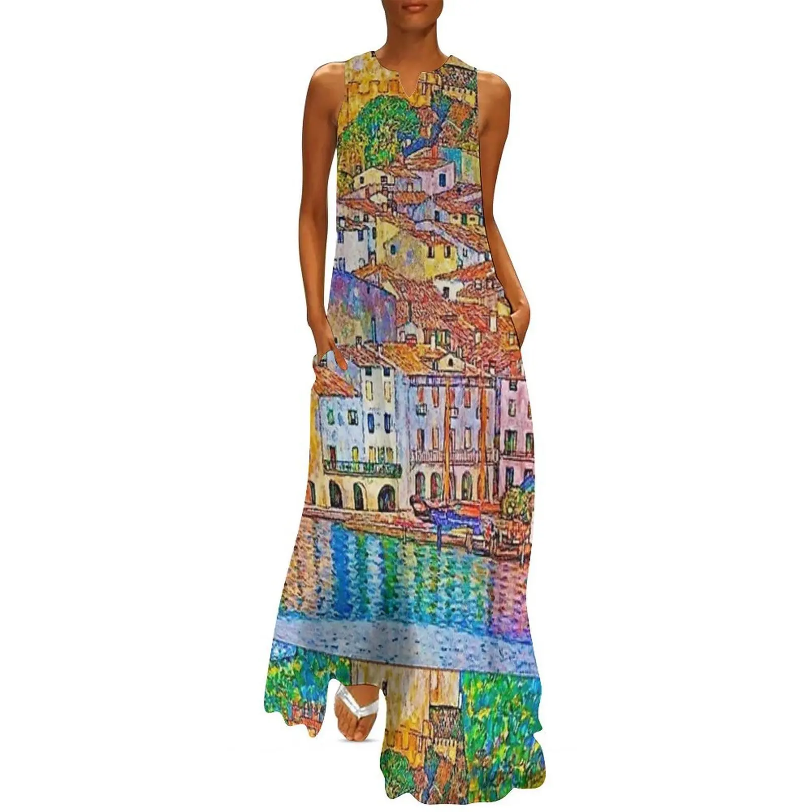 

Malcesine on Lake Garda, 1913 by Gustav Klimt. Long Dress luxury dresses women's clothing trend 2025 Dress vintage