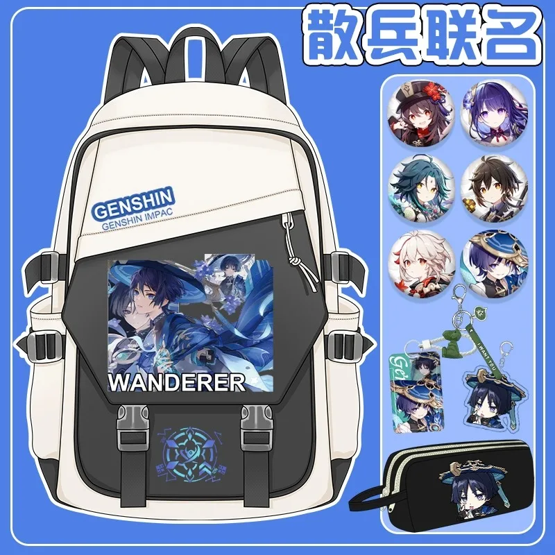 Anime  Game COS Wanderer Kabukimono Scaramouche Etc. Unisex Light Travel Fashion Matching Color Backpack Gift