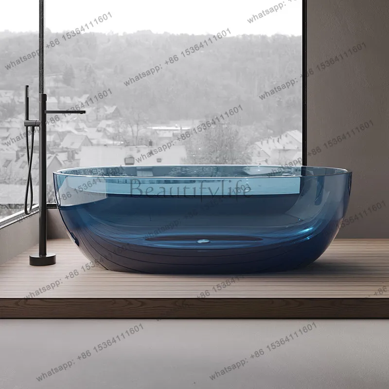 Transparent resin bathtub Independent thick edge resin household customization
