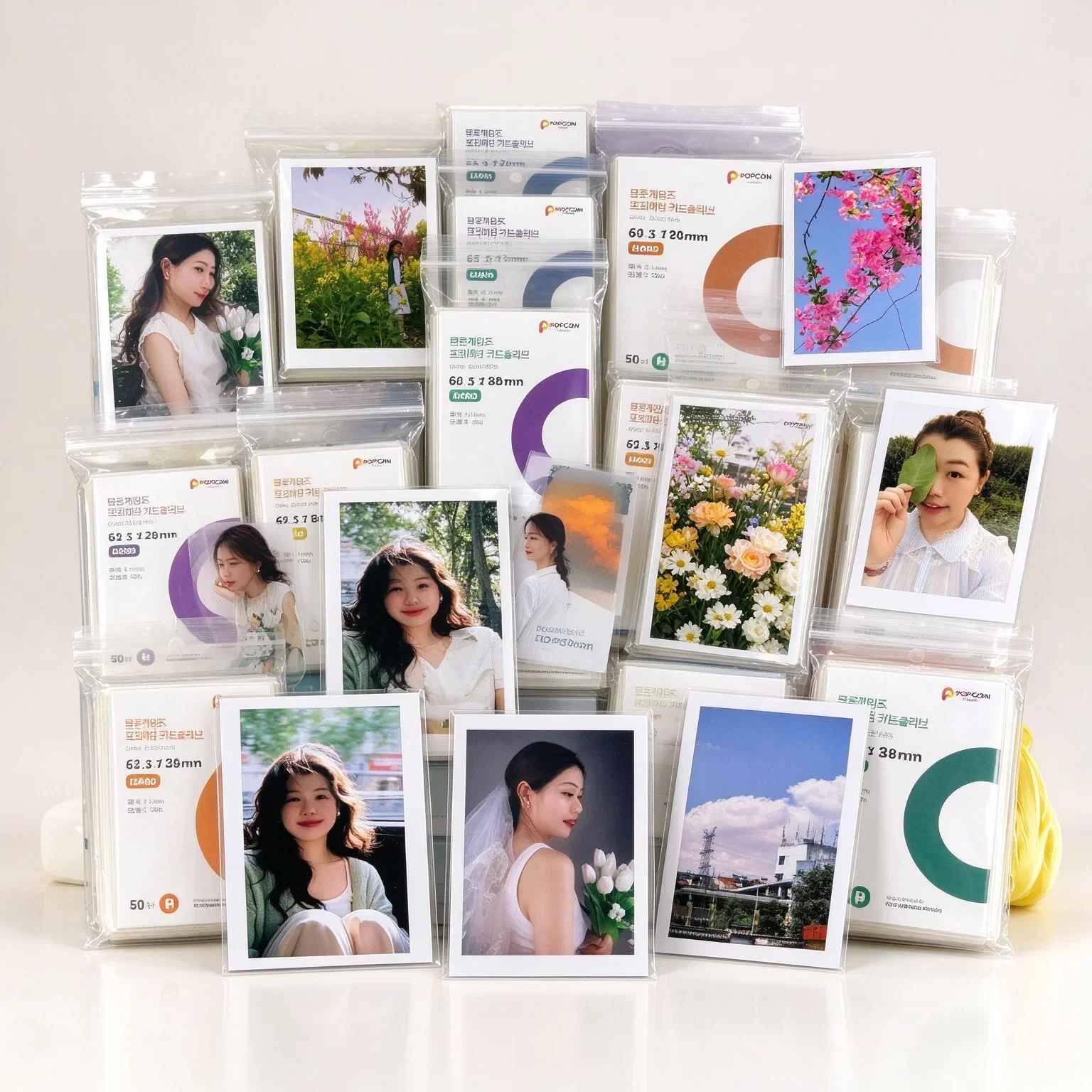 50Pcs 57.5x89mm 59x92mm 80x120mm Hard Card Sleeves Acid Free PVC-Free Deck Protector For TCG Standard Cards Kpop Photocard Film