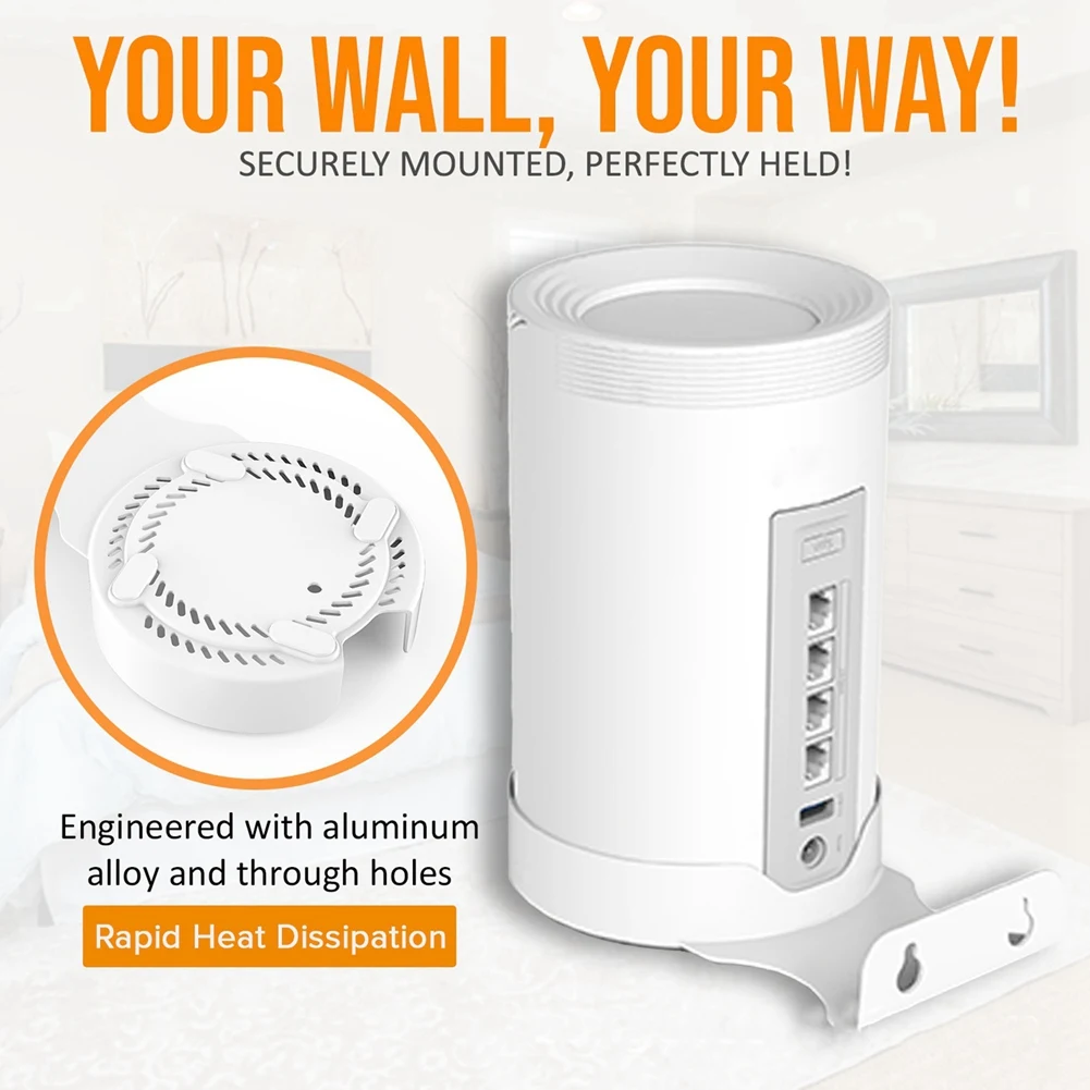 J1UL1N Aluminum Alloy Router Wall Mount Bracket For TP-Link Deco BE75/BE85/BE95/BE17000 Whole Home Mesh Wifi 7 With Accessories