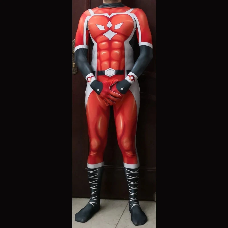 

☎TDA Halloween Live A Hero Cosplay Costume Zentai Red Strong Suit Superhero Bodysuit Adults Jumpsuits☎