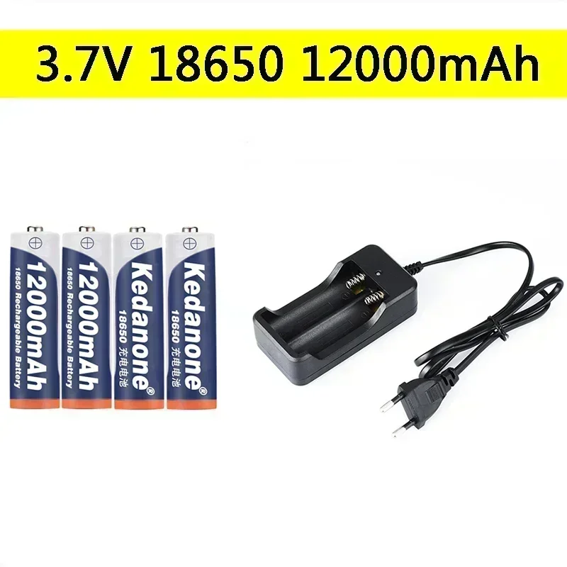 18650 batterij oplaadbare batterij 3,7 V 18650 12000 mAh capaciteit oplaadbare Li-ion batterij voor zaklamp zaklamp batterij + oplader