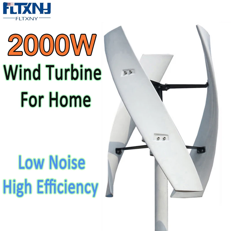 Home 2KW 150RPM Vertical Axis Wind Turbine Off Grid Wind Energy Generator 2000W 24V 48V 96V 220V Low Noise Coreless Windmill