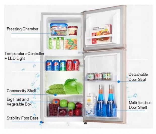 2018 Special Fashion Design  Colorful Glass Door Top Freezer Refrigerator for Apartment